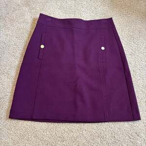 LOFT Purple Button Pocket Shift Mini Skirt Size 2